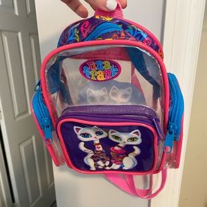 Clear Lisa Frank mini Backpack RARE
